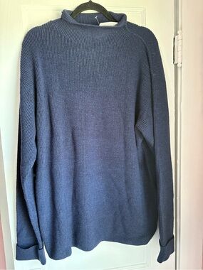 Banana Republic Merino Submariner Ribbed Turtleneck Sweater NWT XL Navy